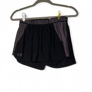 Women's Under Armour Play Up 2.0 Shorts Black Purple Size XS Sporty Activewear